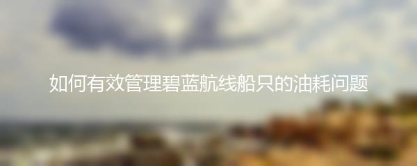 如何有效管理碧蓝航线船只的油耗问题