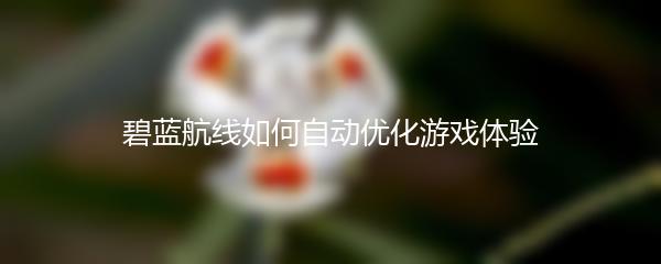 碧蓝航线如何自动优化游戏体验