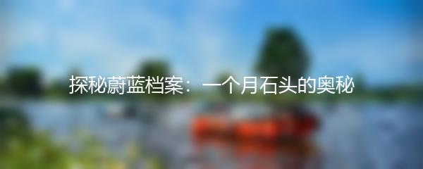 探秘蔚蓝档案：一个月石头的奥秘