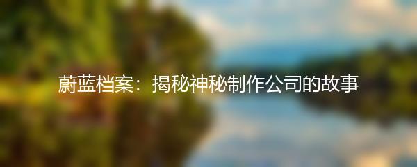 蔚蓝档案：揭秘神秘制作公司的故事