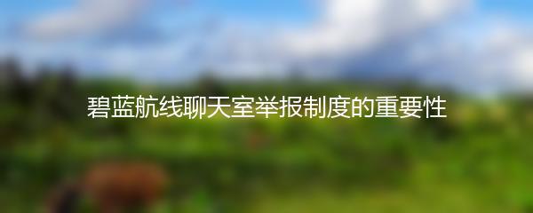 碧蓝航线聊天室举报制度的重要性