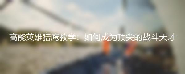 高能英雄猎鹰教学：如何成为顶尖的战斗天才