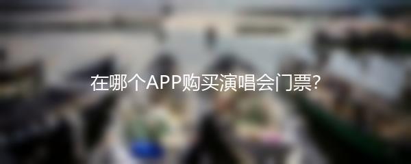 在哪个APP购买演唱会门票？