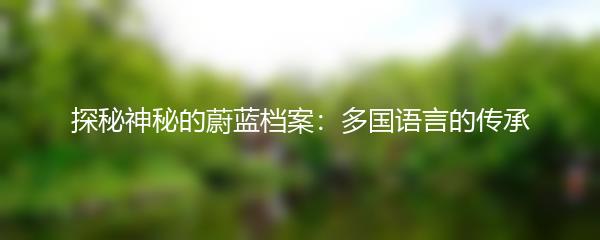探秘神秘的蔚蓝档案：多国语言的传承