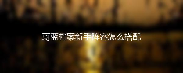 蔚蓝档案新手阵容怎么搭配