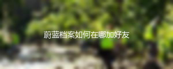 蔚蓝档案如何在哪加好友