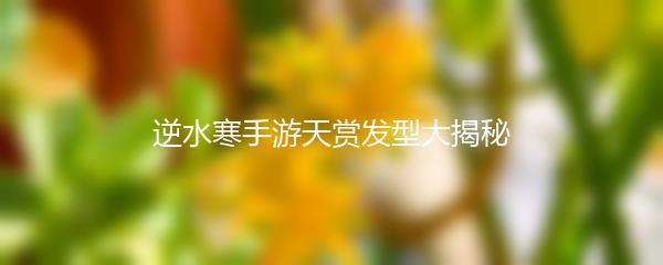 逆水寒手游天赏发型大揭秘