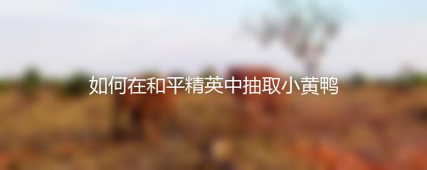 如何在和平精英中抽取小黄鸭