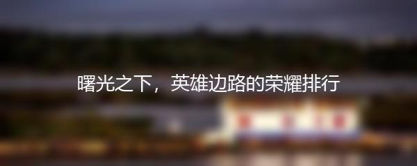 曙光之下，英雄边路的荣耀排行