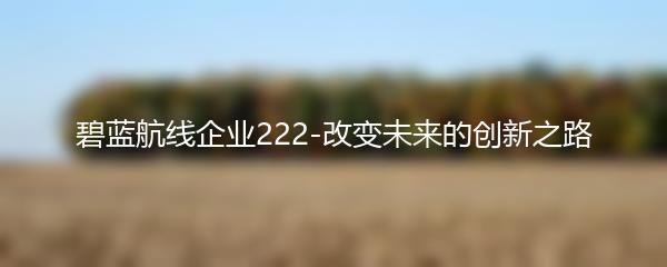 碧蓝航线企业222-改变未来的创新之路