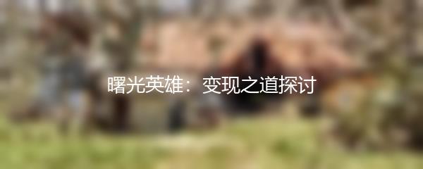 曙光英雄：变现之道探讨