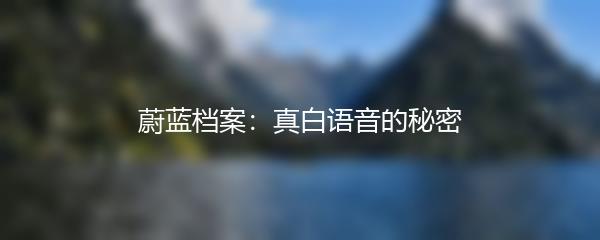蔚蓝档案：真白语音的秘密