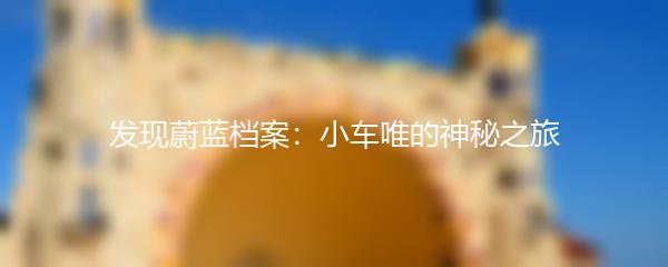 发现蔚蓝档案：小车唯的神秘之旅