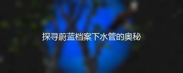 探寻蔚蓝档案下水管的奥秘