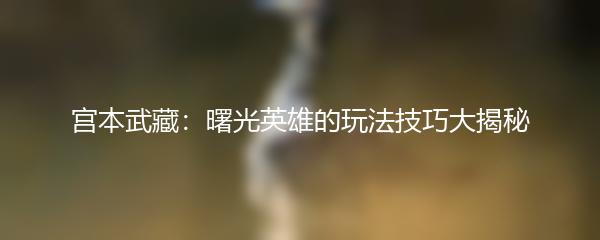 宫本武藏：曙光英雄的玩法技巧大揭秘