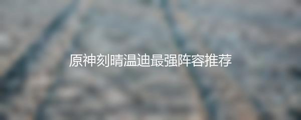 原神刻晴温迪最强阵容推荐