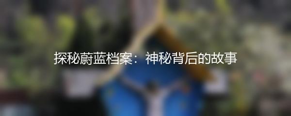 探秘蔚蓝档案：神秘背后的故事