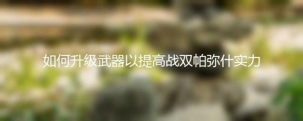 如何升级武器以提高战双帕弥什实力