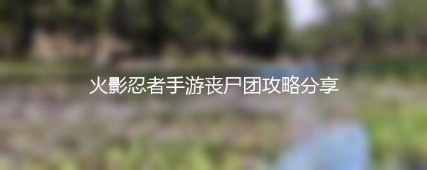 火影忍者手游丧尸团攻略分享