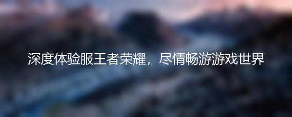 深度体验服王者荣耀，尽情畅游游戏世界