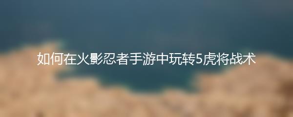 如何在火影忍者手游中玩转5虎将战术