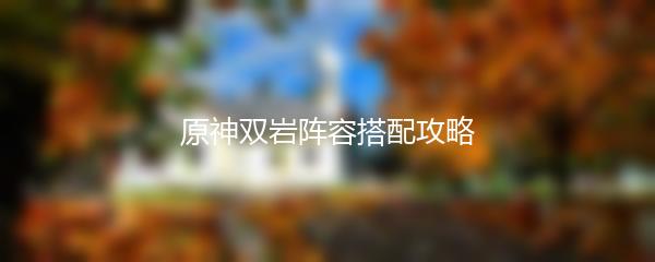 原神双岩阵容搭配攻略