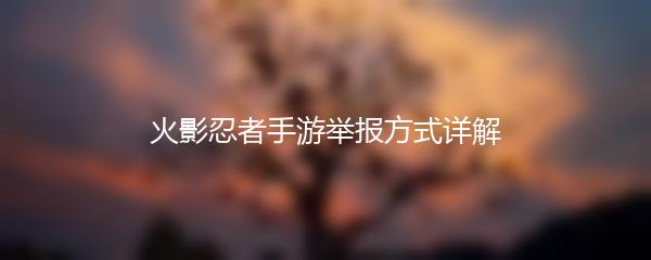 火影忍者手游举报方式详解