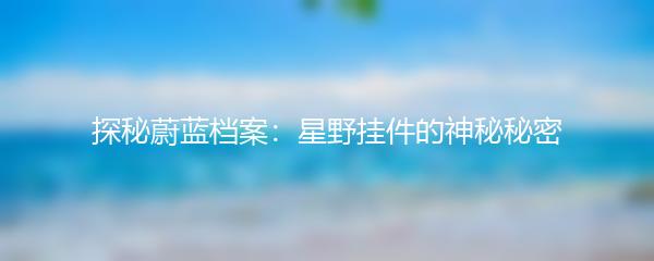 探秘蔚蓝档案：星野挂件的神秘秘密