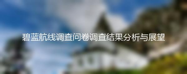 碧蓝航线调查问卷调查结果分析与展望