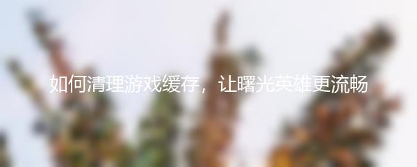 如何清理游戏缓存，让曙光英雄更流畅