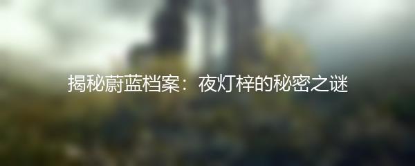 揭秘蔚蓝档案：夜灯梓的秘密之谜