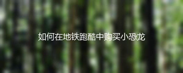 如何在地铁跑酷中购买小恐龙