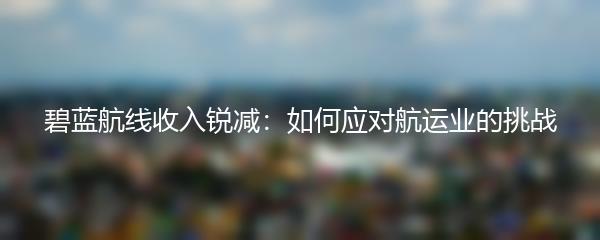 碧蓝航线收入锐减：如何应对航运业的挑战