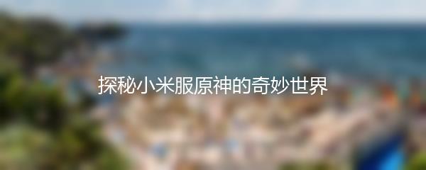 探秘小米服原神的奇妙世界