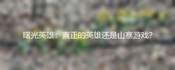 曙光英雄：真正的英雄还是山寨游戏？