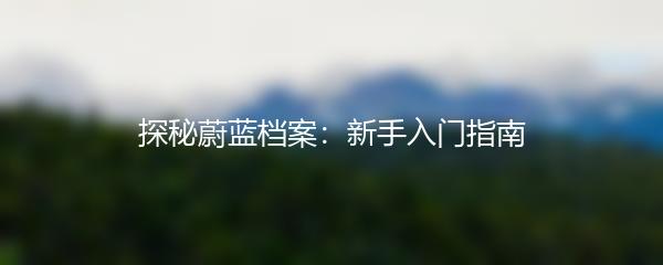 探秘蔚蓝档案：新手入门指南