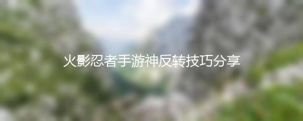 火影忍者手游神反转技巧分享