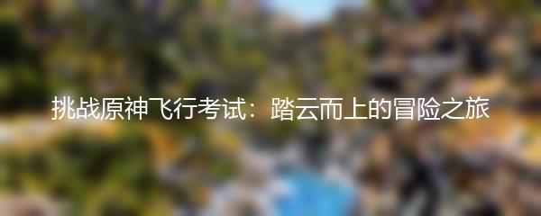 挑战原神飞行考试：踏云而上的冒险之旅