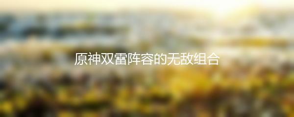 原神双雷阵容的无敌组合