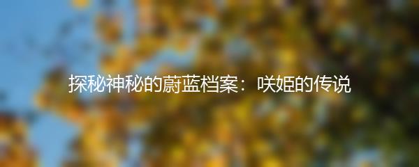 探秘神秘的蔚蓝档案：咲姫的传说