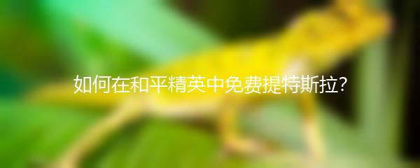 如何在和平精英中免费提特斯拉？