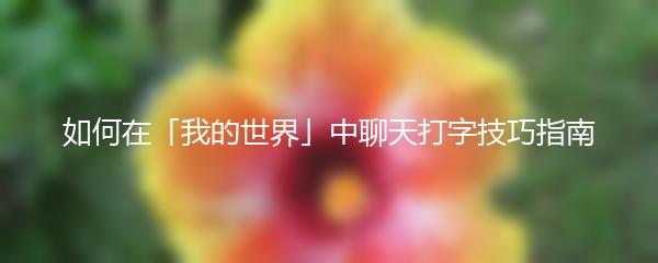 如何在「我的世界」中聊天打字技巧指南