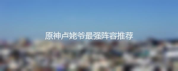 原神卢姥爷最强阵容推荐