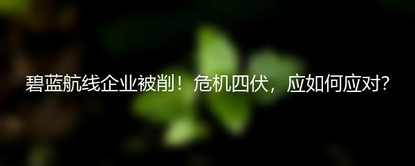 碧蓝航线企业被削！危机四伏，应如何应对？
