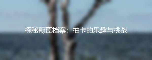 探秘蔚蓝档案：抽卡的乐趣与挑战