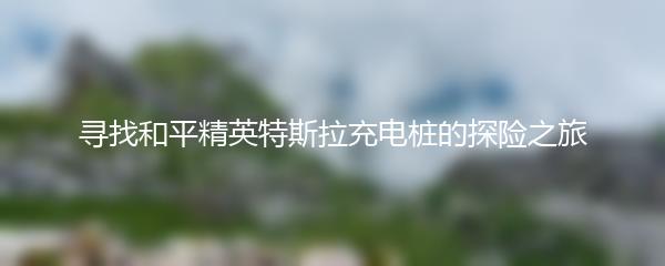 寻找和平精英特斯拉充电桩的探险之旅