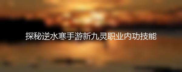 探秘逆水寒手游新九灵职业内功技能