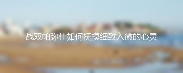 战双帕弥什如何抚摸细致入微的心灵