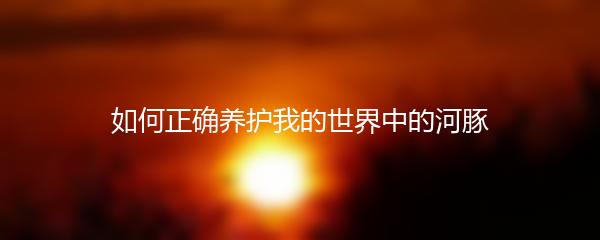 如何正确养护我的世界中的河豚