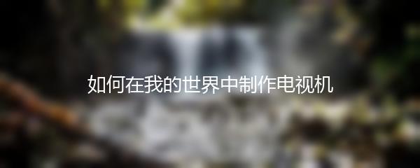 如何在我的世界中制作电视机